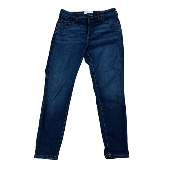 EVERLANE The Curvy High Rise Skinny Cropped Dark Wash Denim Jeans Size 29 Crop - Picture 1 of 7